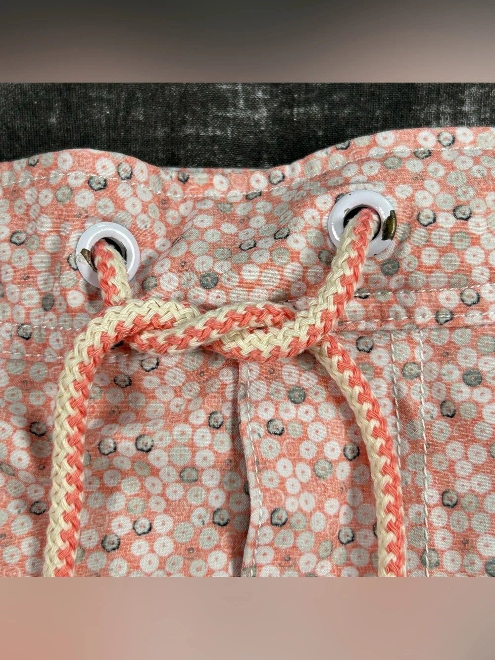 Johnnie O Surf Shorts Men XL Peach/Orange Taco Jaco Geometric Floral Swim Trunks